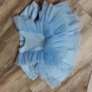 Blue, custom made dress for baby